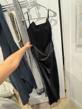 Betsy & Adam Black Floor-Length Strapless Maxi dress